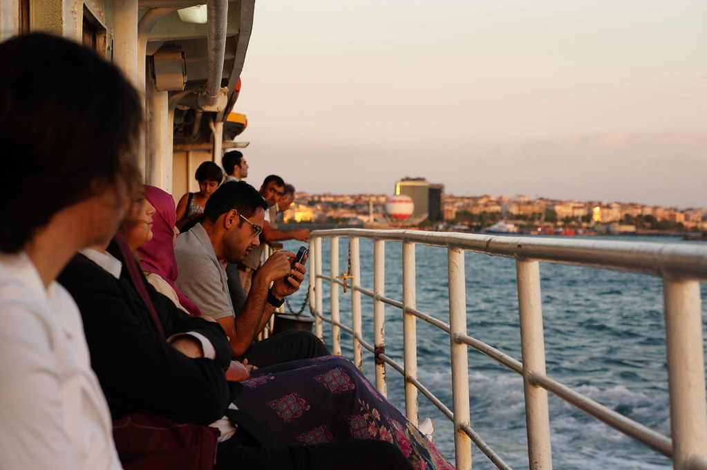 Open-air observation deck on Marmara ferry