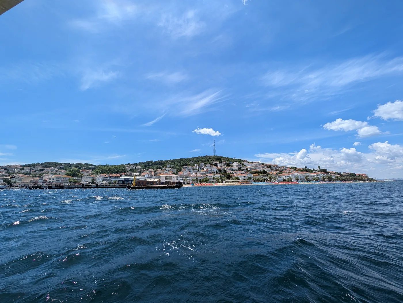 Kınalıada island viewed from the Sea of Marmara passenger ferry